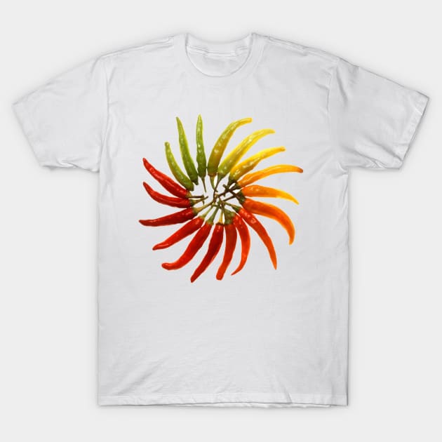 Charleston Hot Peppers Color Wheel T-Shirt by Bravuramedia